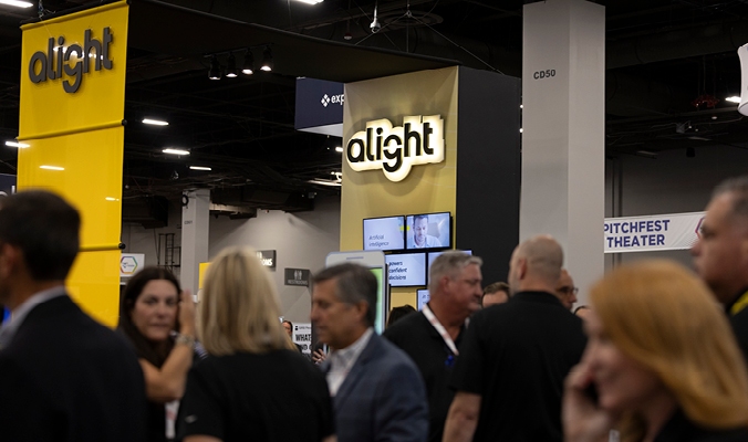 Alight Sponsor Booth in the Expo