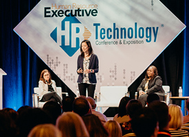 Women in HR Technology speakers on stage